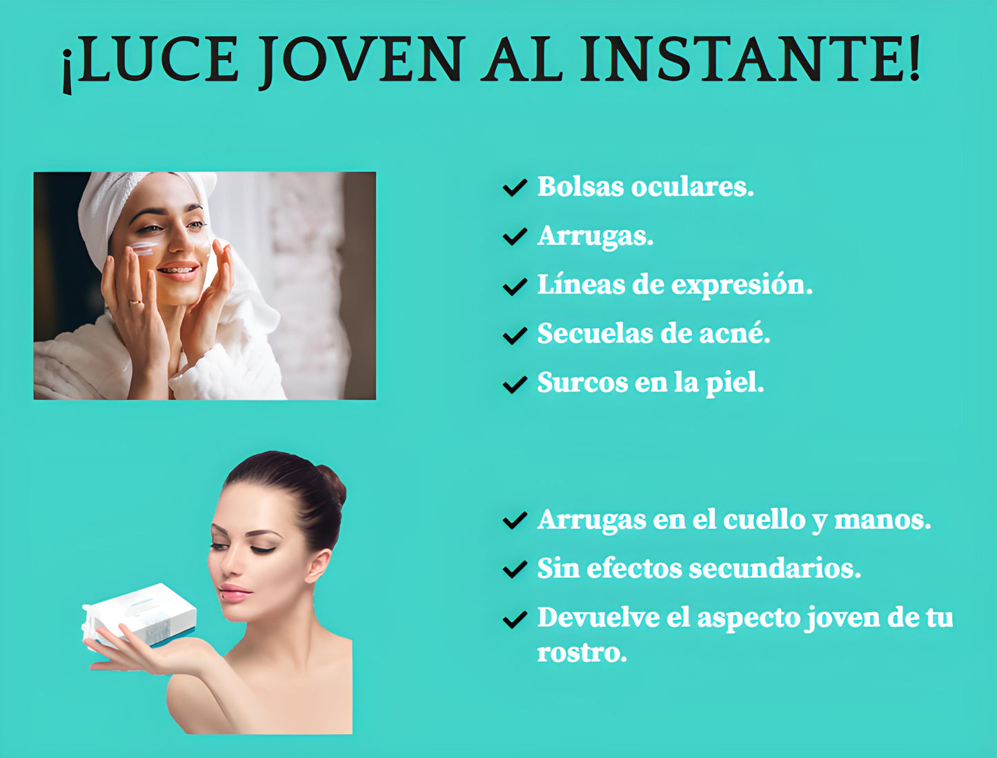 Crema Tensora - Instantly Ageless - Efectos en 2 minutos!